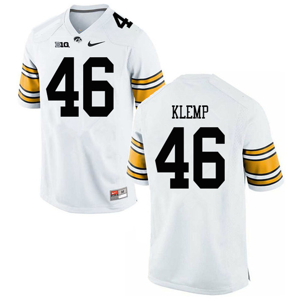 Men #46 Logan Klemp Iowa Hawkeyes College Football Jerseys Sale-White - Click Image to Close
